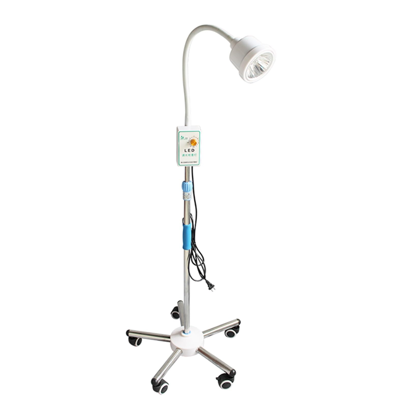 DJJYCTNM 20W LED Surgical Examination Light, Gooseneck Floor Standing Medical Light, Portable Mobile ENT Gynecology Lamp With Brightness Adjustable