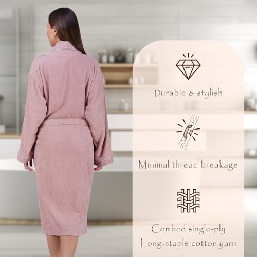 Image of Rangoli Sunshine 100% Cotton Bathrobes For Women, 500 GSM Free Size Bath Robe With Rope,Ultra-soft, Lightweight & Highly Absorbent Luxurious Bath Gown /Bath Robe