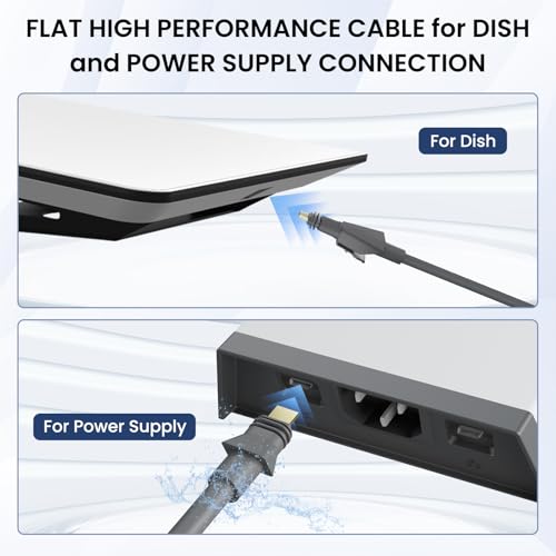 Cable Starlink plano de alto rendimiento BarBaren impermeable gris 10m 4