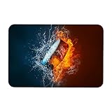 Multifunktionale Schreibtischunterlage, 45,7 x 71,1 cm Mauspad, Feuer und Wasser, Eishockey-Puck, explodierend, Dual-Verwendungs-Schreibunterlage für Büro/Zuhause
