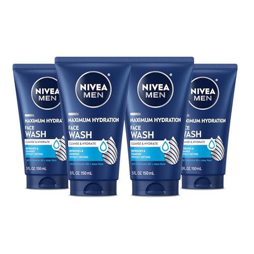 NIVEA MEN Maximum Hydration Face Lotion, Face Lotion with Broad Spectrum SPF 15 Sunscreen for Men, 4 Pack of 2.5 Fl Oz Tubes