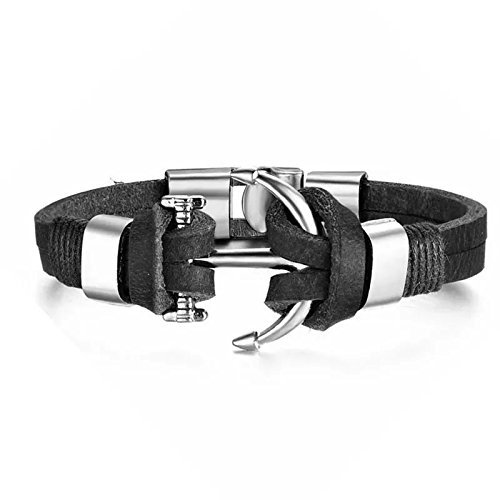 University Trendz Multi Strands Leather Charm Friendship Bracelet for Men