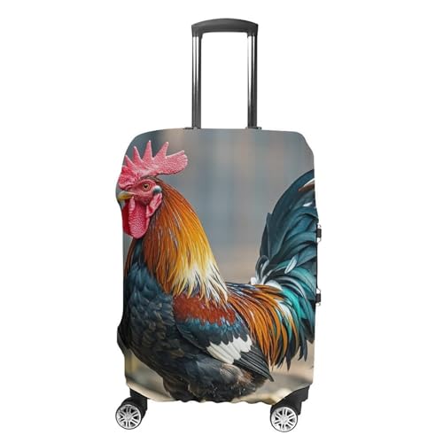 Old Rooster Illustration Printed Luggage Cover Protector, Fits 18-32 Inch Luggage
