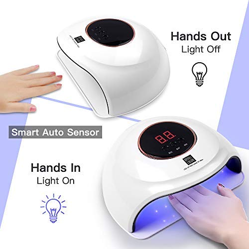 image for WEVILI LED UV Nail Lamp, 90W Professional Nail Dryer for Gel Polish, Q