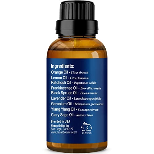 Stress Relief Essential Oil Blend 30 ml - Stress Relief & Calm Essential Oil for Diffusers & Aromatherapy - Promotes Relaxation & Rest - Nexon Botanics