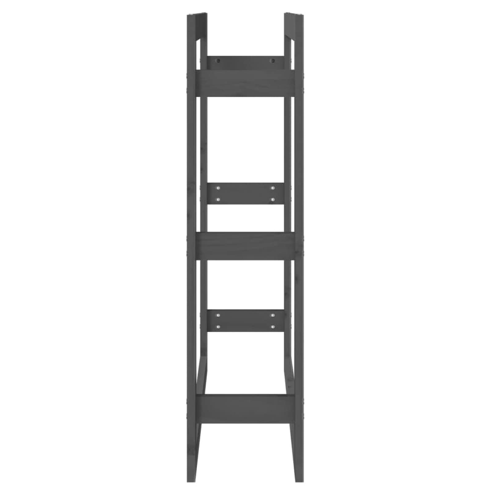 Homgoday Soporte para Leña Robusto,Estantería para leña para Interior y Exterior Leñero de estanteria Exterior Estante para leña Madera Maciza de Pino Gris 80x25x100 cm