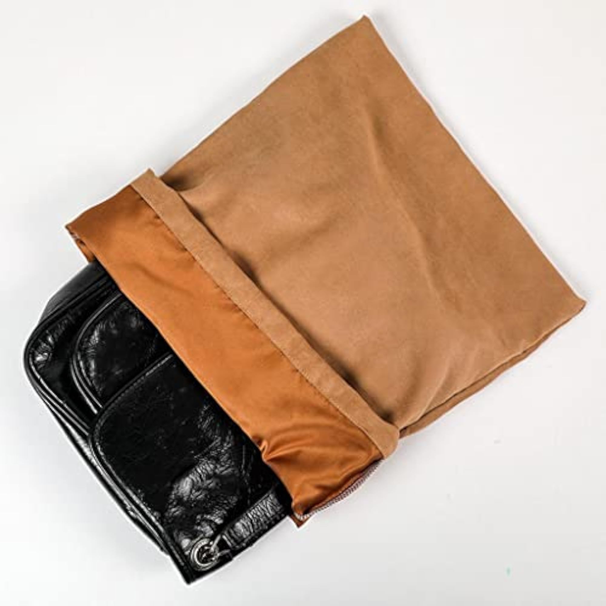 Khaki Drawstring Dust Cover Bag for Handbag Storage