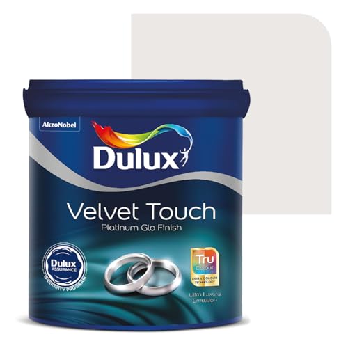 Image of Dulux Platinum Glo Super Premium Interior Emulsion Paint For Walls With 6 Years Warranty| Rich Matte Finish | Dirt & Dust Resistant | Smooth Colors, White(20 Litre,Pale Shadow)