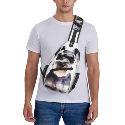 Bolso cruzado de pecho para hombre negro miniatura 7
