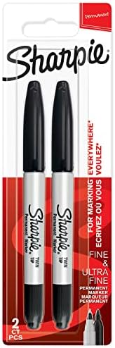 Sharpie Twin Tip Permanent Markers | Fine & Ultra-Fine Points | Black | 2 Count