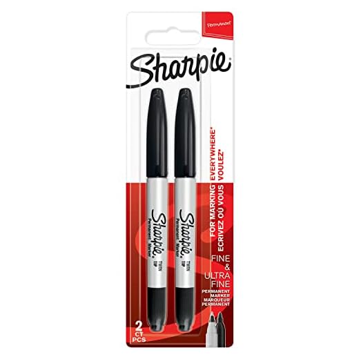Sharpie marqueurs permanents - pointe double - bleus - pochette de 2