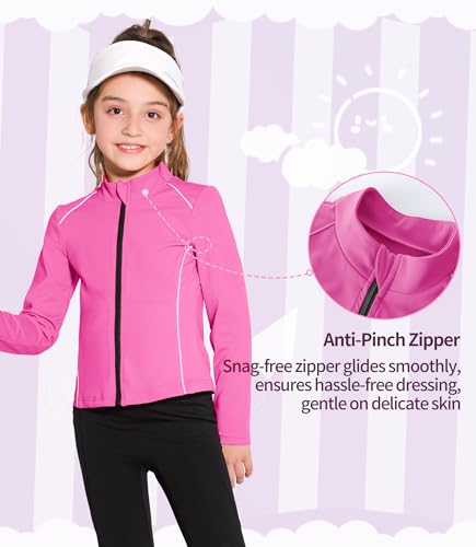 Girls Athletic Jacket Zip Up Horse Riding Shirts Kids Yoga Jackets Workout Coat2