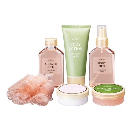 Kit de baño de 6 piezas con gel y crema para piel seca