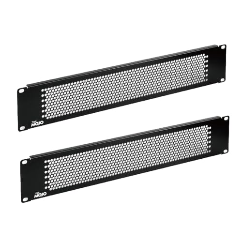 Tecmojo 2U Blank Panel,Rack Mount Plate for 19inch Server Rack,Network Rack,Enclosures and Cabinets,Vented,Black(2 Pack)