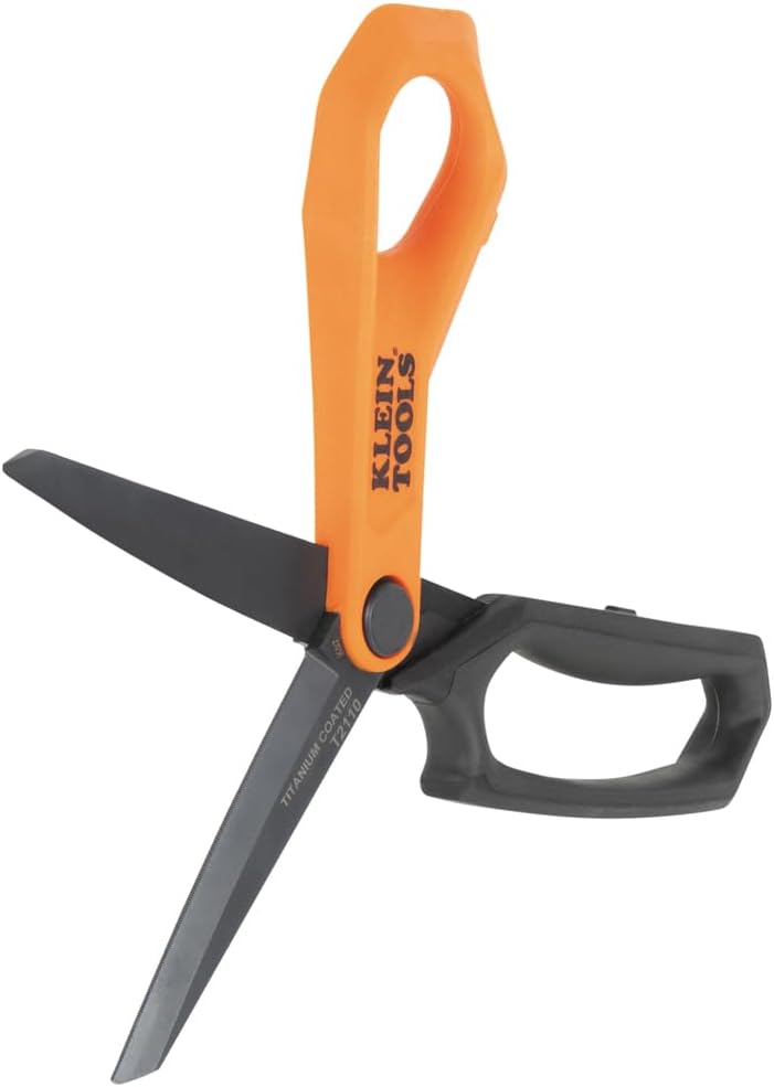 Klein Tools T2110 Titanium-Coated Professional Scissors, Stainless Steel Shears for Cutting Sheet Metal, Leather, and Heavy-Duty Materials, 10-Inch - Image 6