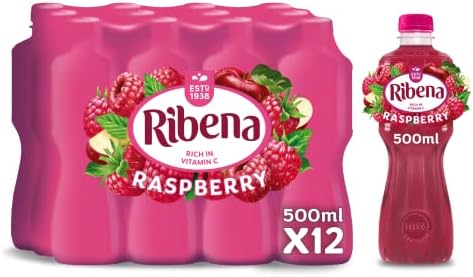 Ribena Blackcurrant Juice Drink 500ml - Multipack of 12 | Real Fruit | Rich In Vitamin C | No Artificial Colours or flavous | Fruity Refreshment | Ready To Drink | 100% Recycled Plastic Bottle