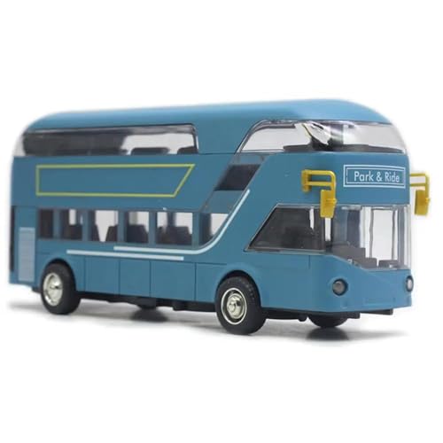Image of DEOXY Bus Double Decker Bus Toys for Kids Diecast Metal Bus Alloy London Bus Light & Music Open Door Collection Bus Toys for Boy Kids (YD629A Blue)