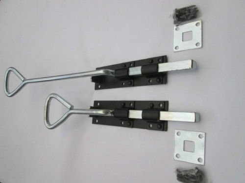 IRONMONGERY WORLD® Black ZINC GALVANISED Monkey Tail Garage Door GATE Drop Shoot Slide Cane Bolt in Two Sizes (12" INCH/300MM Small)