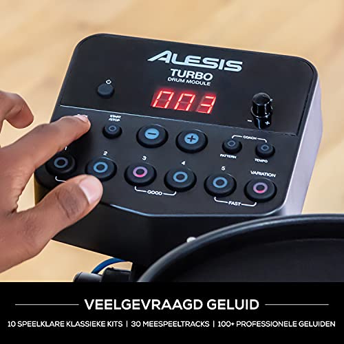 Alesis Turbo Mesh Kit |Elektronisch Drumstel met Meshvellen Drumpads, Superstevig Stalen Rack, 100+ Geluiden, 30 Meespeeltracks, Aansluitkabels, Drumstokken en Drumsleutel - Image 4