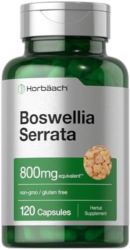 Horbäach Boswellia Serrata Extract Capsules | 800mg | 120 Count | Herbal Supplement | Non GMO, Gluten Free