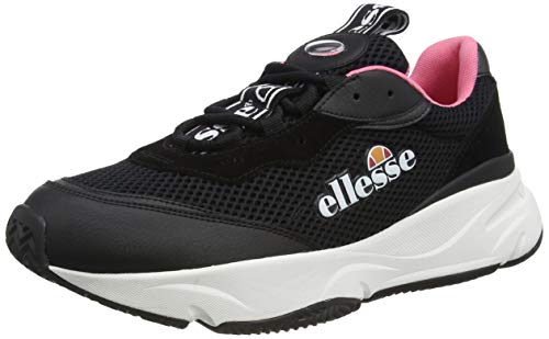 ellesse Women Massello Trainers, Multicolour (Black/Fluro Pnk/White Blk/Fluro Pnk/Wht), 4 UK