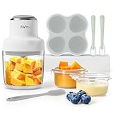 Baby Food Maker, HEYVALUE 13-in-1 Food Processor Set, Fruit, Vegatable, Meat, Baby Puree Blender with Baby Containers, Food Freezer Tray, Silicone Spoons, Spatula (Gray)
