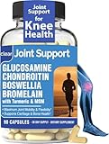 Glucosamine Sulfate 1500mg Chondroitin & MSM Joint Support - 8-in-1 Formula with Turmeric & Boswellia - Easy-to-Swallow Capsules, Gentle on Stomach for Back, Knee & Hip Support - 90 Capsules
