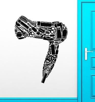 Wall Sticker Vinyl Decal Hair Dryer Salon Stylist Beauty Hairdresser (ig2295)