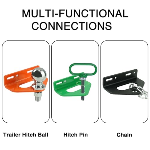 Zero Turn Mower Trailer Tow Hitch 1/4\"(6mm) - Heavy Duty Lawn Mower Trailer Hitch 3/4\" Hole Center with 2 Types Carriage Bolt Orange