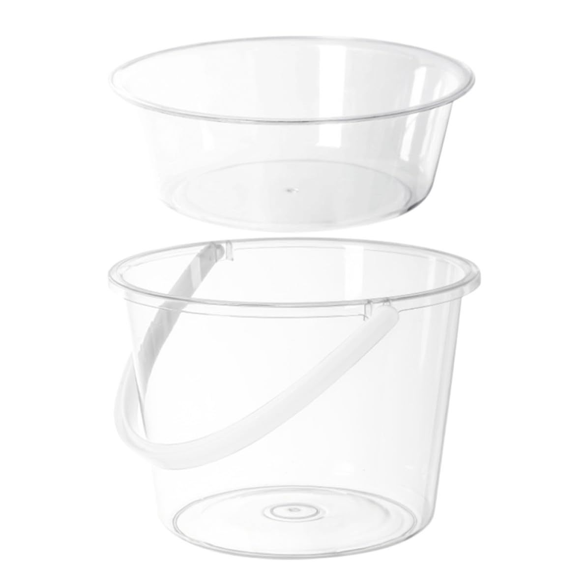 Cubo Transparente Ligero y Práctico Tapa y Asa, Diseño de Boca Ancha para Lavar el Rostro y Remojar los Pies Baño