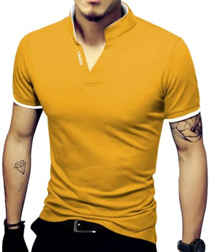 LOGEEYAR Mens Fashion Polo Henley Shirts Short/Long Sleeve Casual T-Shirts
