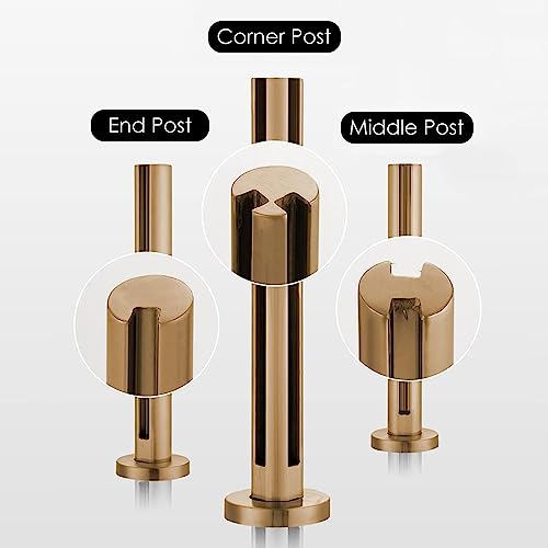 Poteau de balustrade en verre avec base robuste compatible verre 10 à 12 mm - 4