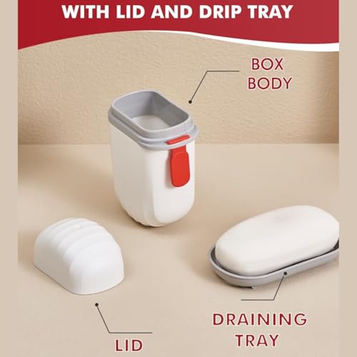 Image of TASMAX Travel Soap Holder-Plastic Box | Travelling Accessories Waterproof Hand Wash Soaps Box, Leak Proof Portable Soap Dish Case [Pack of 3]