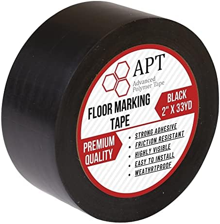 APT, Multi Color Marking Tape, Premium Safety Marking and Dance Floor Splicing Tape, 6 mil Thick (Black, 1 Roll)