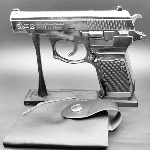 Image of Gun Pistol Lighter Heavy Weight Metal Body Real and Original Like Gun Pistol for Decorative, Smoking Filled with Gas (Z83 Silver)