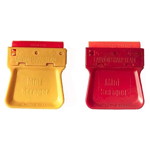 MINISCRAPER Mini Razor Blade Scraper with Two Plastic Blades (2 Pack) Scraper U.S. Made Cover