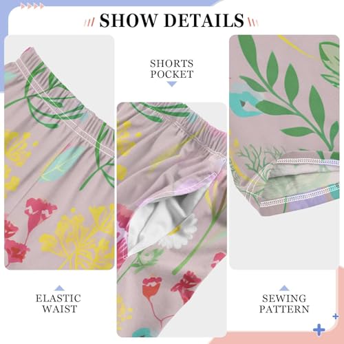 J JOYSAY Floral Botanical Garden Blush Pajamas Pants Soft Long Pajama Bottoms Lounge Sleep Pants Size S-XL4