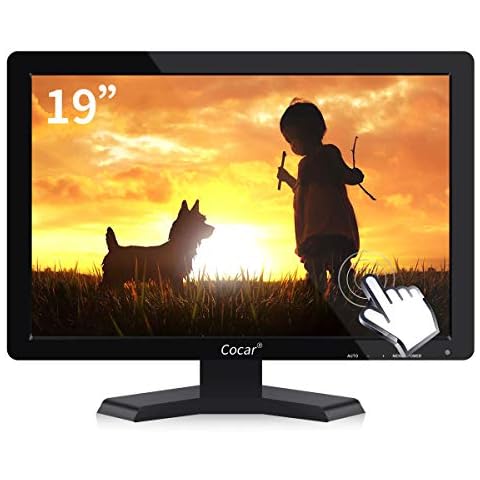 Touchscreen Monitor, 19 inch LCD Monitor POS Touchscreen Monitor 1440x900 High Res Built-in Touchscreen Display VGA USB Touch-Screen Monitor for PC POS Cashier Restaurant Bar Coffee Store Cover
