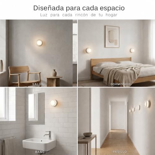 Aplique Pared Exterior LED IP65 Evita Humedad Lámpara Techo 3 Temperaturas Baño 7