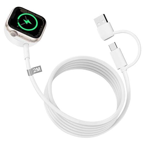 Watch Charger for Apple Watch, iWatch Charger Cable 2M Wireless Apple Watch Fast Charger Magnetic Charging Cable Apple Watch Charger USB C Compatible for Apple Watch Series 9/8/7/6/5/4/3/2/SE/Ultra Watch Charger for Apple Watch, iWatch Charger Cable 2M Wireless Apple Watch Fast Charger Magnetic Charging Cable Apple Watch Charger USB C Compatible for Apple Watch Series 9/8/7/6/5/4/3/2/SE/Ultra