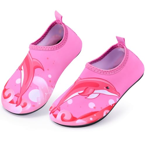 Image of Kids Boys Girls Swim Water Shoes, Toddler Kids Swim Water Shoes Non-Slip Quick Dry Beach Shoes,Barefoot Sports Shoes Aqua Socks for Beach Outdoor Sports