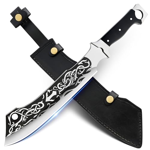 H.M Knives 17 inch Parang Machete Knife - Tactical Machete for Cutting Trees Heavy Duty Full Tang