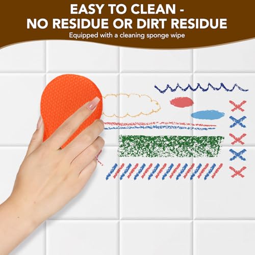 AWAMRWA Badewannenstifte - 6 Badestifte für Kinder Badewanne und 1 Schwämme Abwaschbare Farbe Stifte für Keramikoberflächen Badespass Badewannenfarbe Badewannenspielzeug ab 3 Jahre
