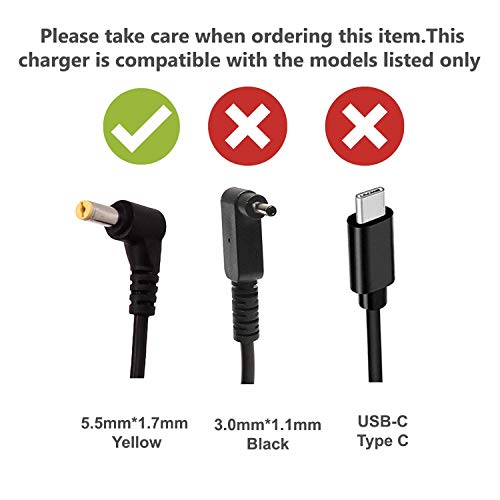 Acer Aspire (Yellow Tip) Es1 Es15 5250 5251 5253 5517 5532 5315 5560 5733 5742 5750 5733Z 5251 Pa-1650-02 Pa-1650-22 Sadp-65Kb Pa-1650-86 Laptop Charger Ac Adapter Power Supply Cable Cord #TOP3