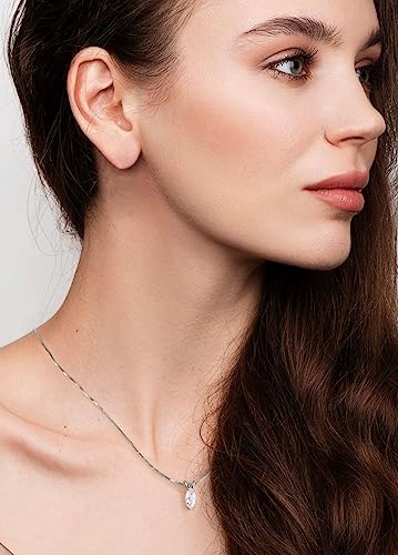 Jl Little Forest Solitaire Pendant For Women, Emerald/Square Princess/Marquise/Trillion Cut Cz Diamond Necklaces thumb #3