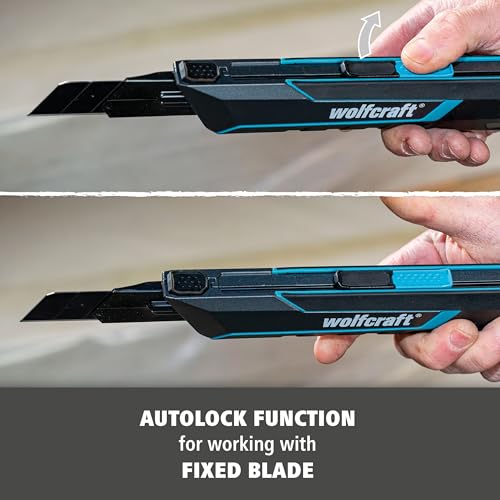 wolfcraft Afklikmes PRO Safety, 25 mm - 4291000 - extra scherp professioneel mes met optimaal ergonomisch ontwerp voor links- en rechtshandige gebruikers - Afbeelding 6