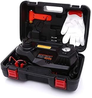 JANVITHA DC 12V Electric Hydraulic Car Jack with Electric Tire Inflator and LED Light Car Tyre Kit | Weight Capacity 5 Ton | Repair Tool Kit 4 in 1 Set | JCJI5TB (Height Upto 17.7 Inches)