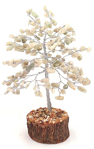 Feng Shui Money Tree Green Aventurine Gemstone Fil d'argent Bonsai Good Luck Money Vastu Figurine Idol Astro Numero Tree of Life 300 Perles 10-12" Cover