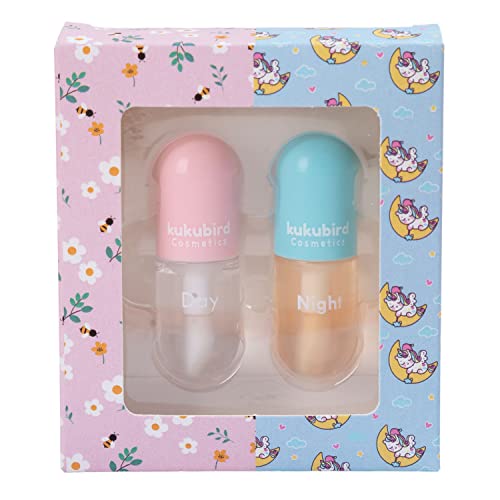 Kukubird Moisturising 2pc Set Day & Night Lip Gloss Plumper (Day & Night) Cover