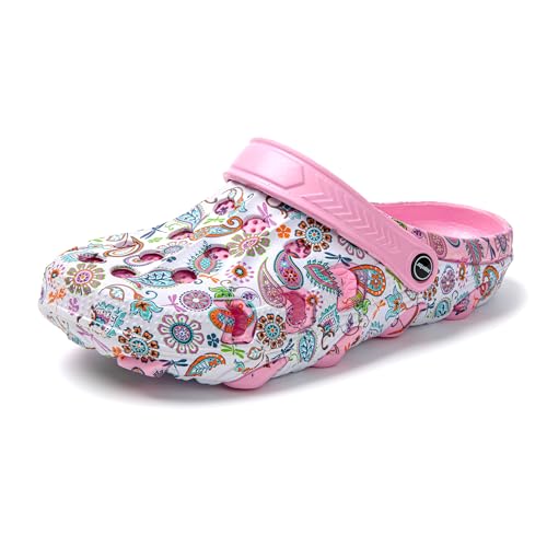 JOMIX Chodaki dla kobiet, letnie buty do basenu, plaża, antypoślizgowe chodaki z gumy EVA, SD9440, Różowy, 37 EU